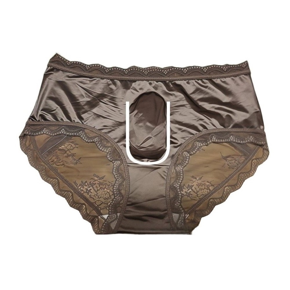 Pouch Boxer Pouch - Men Satin Lace Seamless Ice Silk