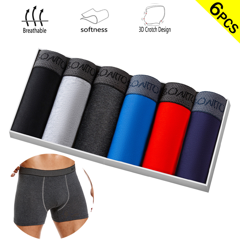 Boxer Shorts Modal - 6pcs/pack Boxer Briefs Solid Color Men's