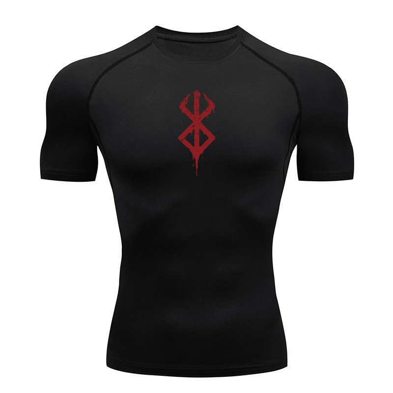 Base Layer Top - Men's Print Compression Shirts Summer Short