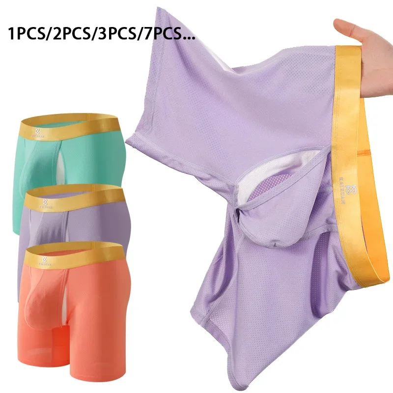 Men's Ice Silk Long Leg Boxer  - đánh giá và giá Multi Pack Underwear
