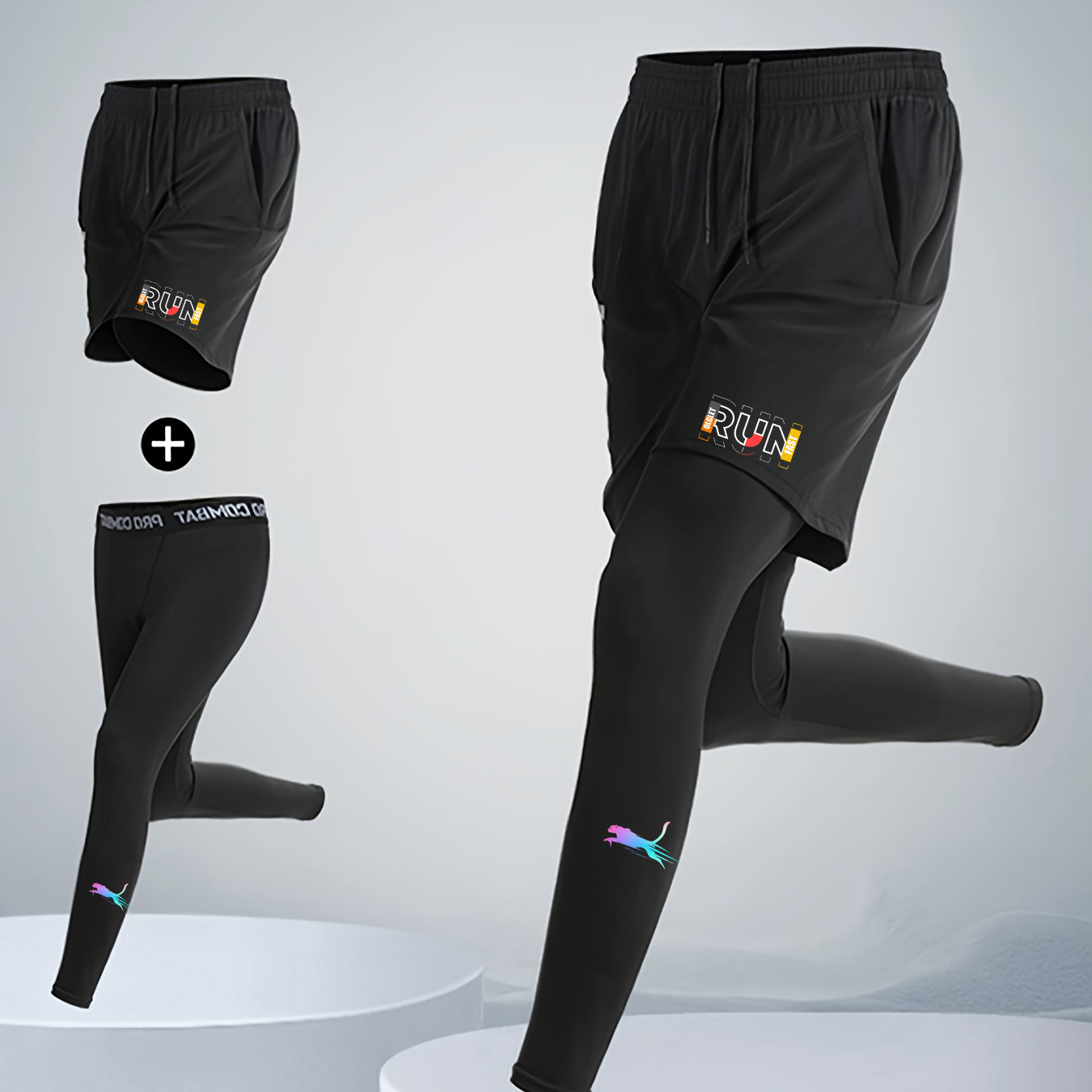 Men's Running Jogging 2 Piece  - đánh giá và giá Compression Shorts Athletes
