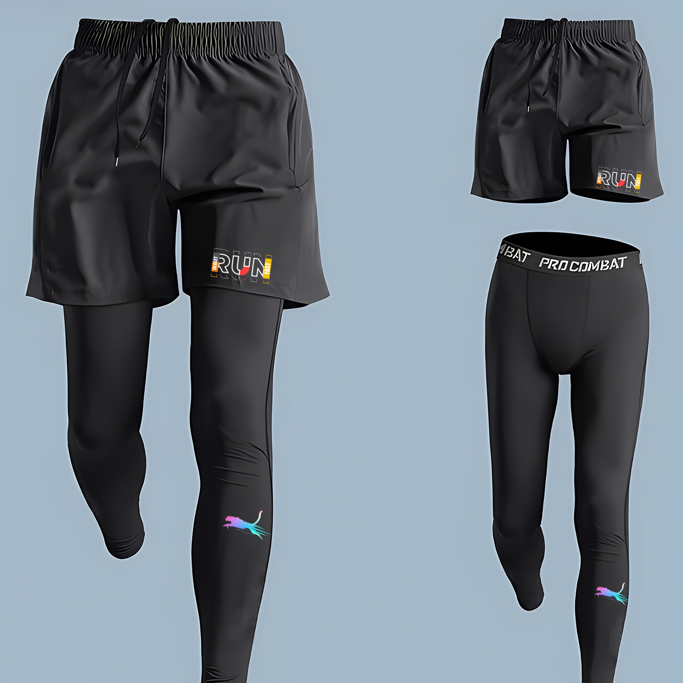 Men's Running Jogging 2 Piece  - đánh giá và giá Compression Shorts Athletes