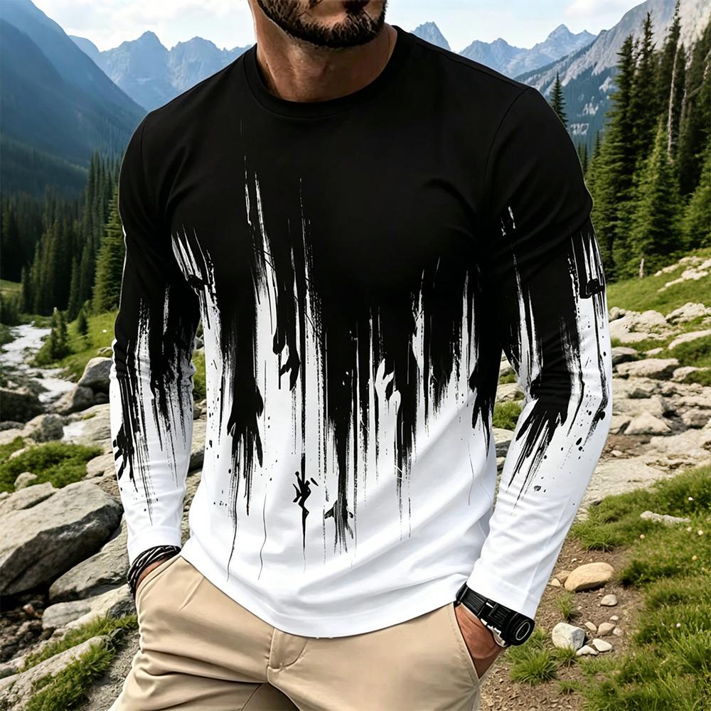 Men's Gradient Ink Splash Long - đánh giá và giá Base Layer Top